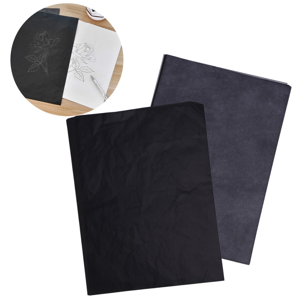 100pcs Transfer Tracing Graphite Carbon Paper for Painting Black Coated