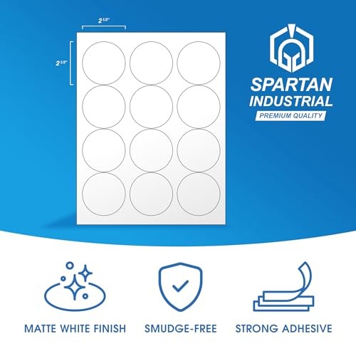 2.5″ Printable Round Labels for Laser and Inkjet Printers – 2.5″ Circle 500
