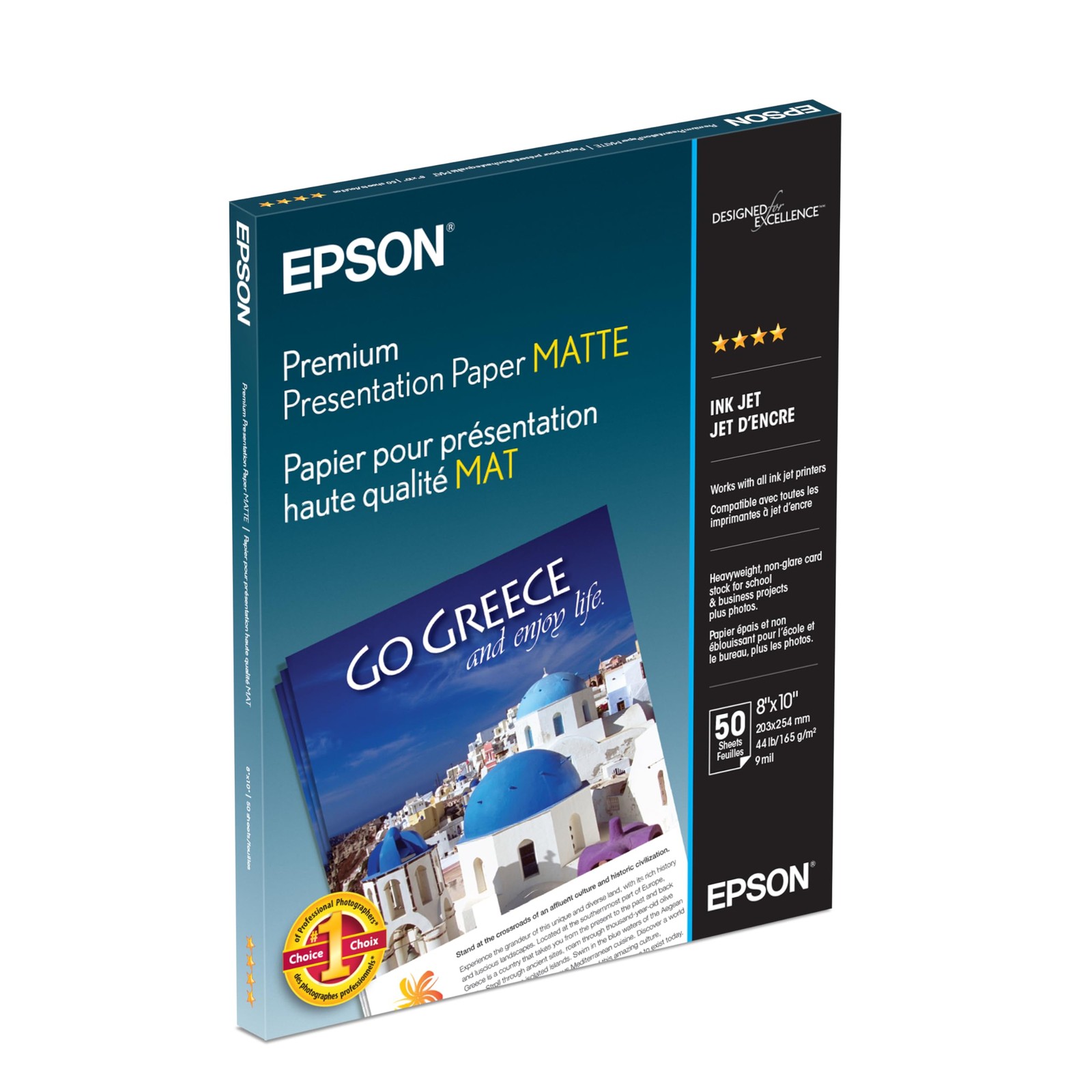 Presentation Paper Matte 8×10 Inches 50 Sheets Bright White Epson S041467