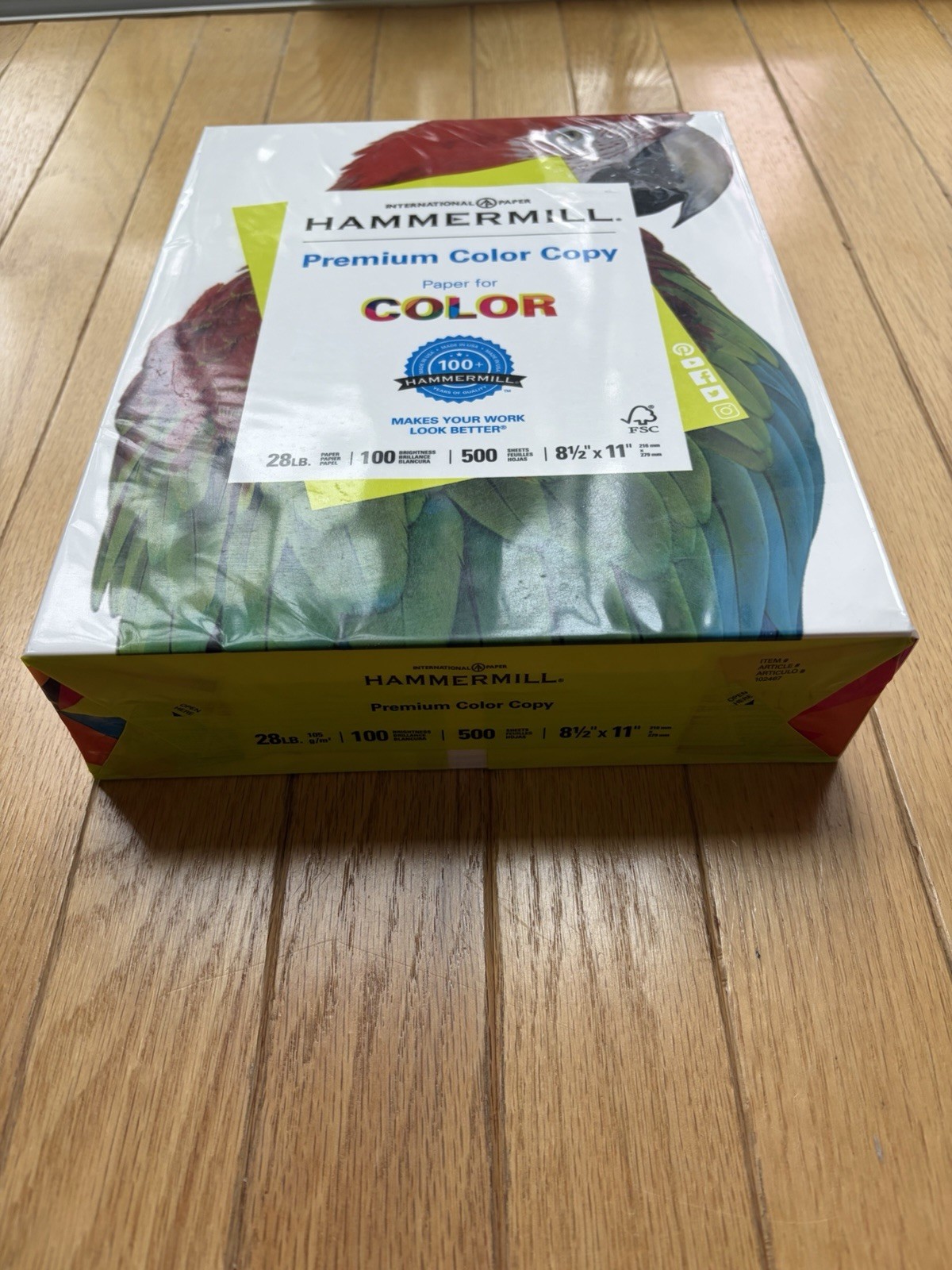 Hammermill Premium Color Copy Paper 8.5×11 100 lb White 500 Sheets