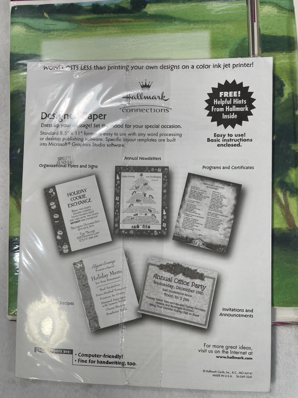 Vintage Hallmark Connections Computer Paper, Four 20 Sheet Packs