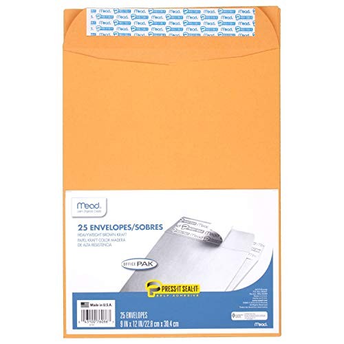 Envelopes, Letter Size 9″ x 12″, Press-It Seal-It 9 in. x 12 in. / 25-count