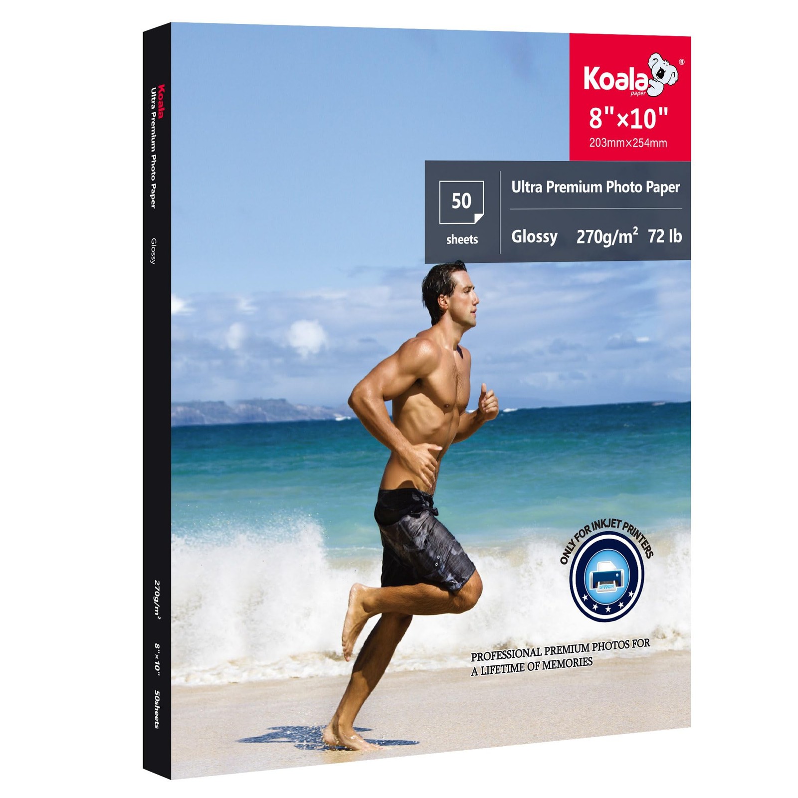 Koala Ultra Premium Glossy Photo Paper 8×10 Inch Water Resistant 50 PCS