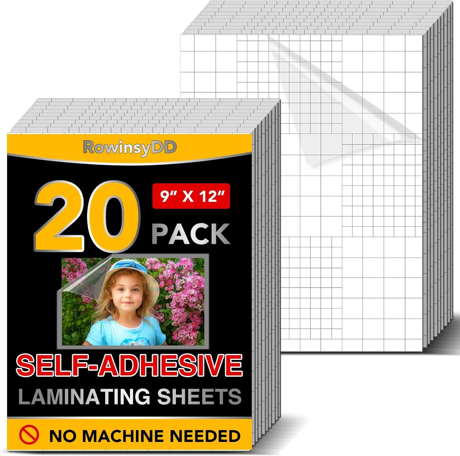 20 PCS Self-Adhesive Laminating Sheets, 9 x 12 Inches Self Adhesive Contact