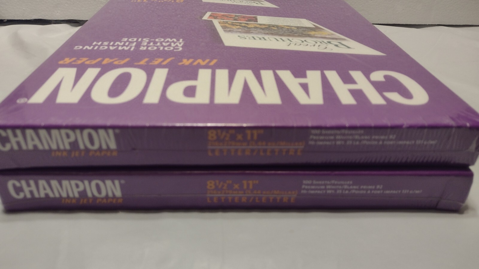 Lot (2) Champion Ink Jet Paper 100 Sheets 8.5×11 Letter Matte Finish 35 lb