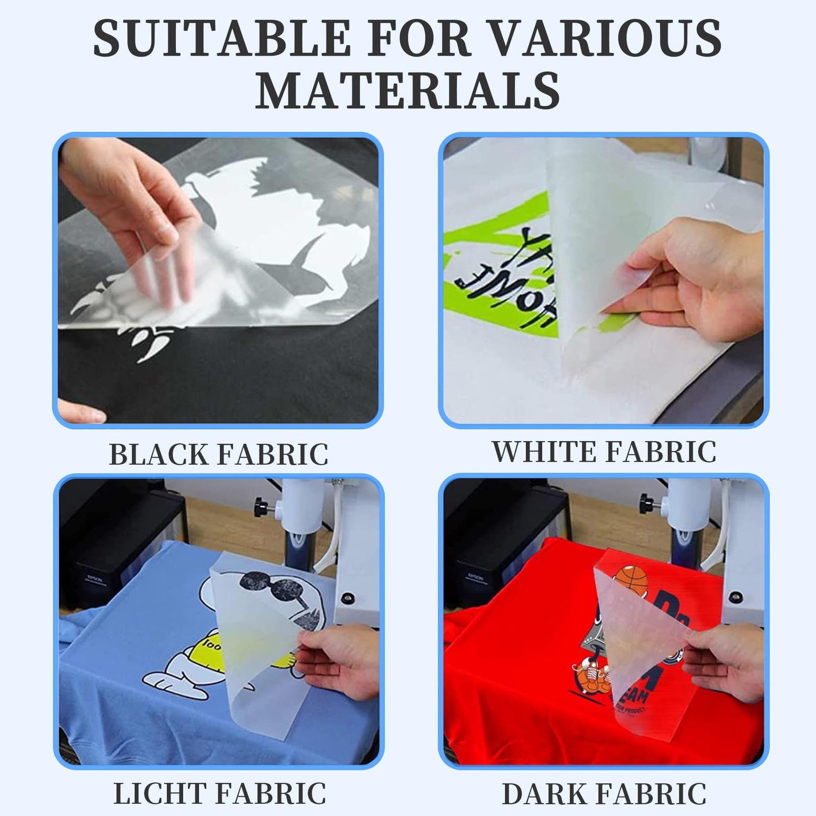 5 Sheets DTF Transfer Film Paper 11×17 Inch Double Sided Thick Clear Pretreat…