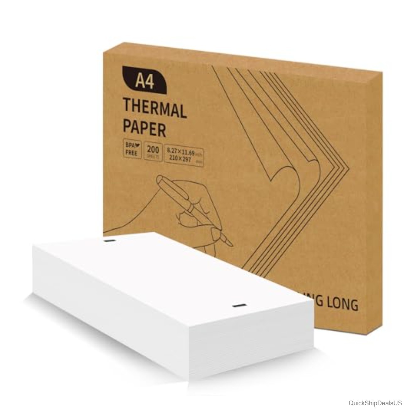 Thermal Printer Paper 200 Sheets 8.26 x 11.69 BPA Free Continuous Letter Size