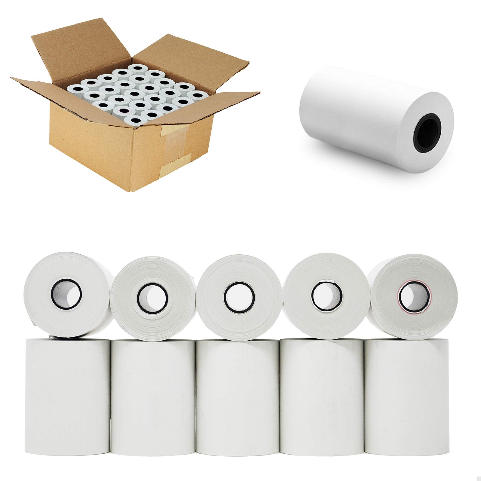 (10 Rolls – 50 GSM) 2 1/4 x 85 Thermal Paper Receipt 10 ROLLS, white