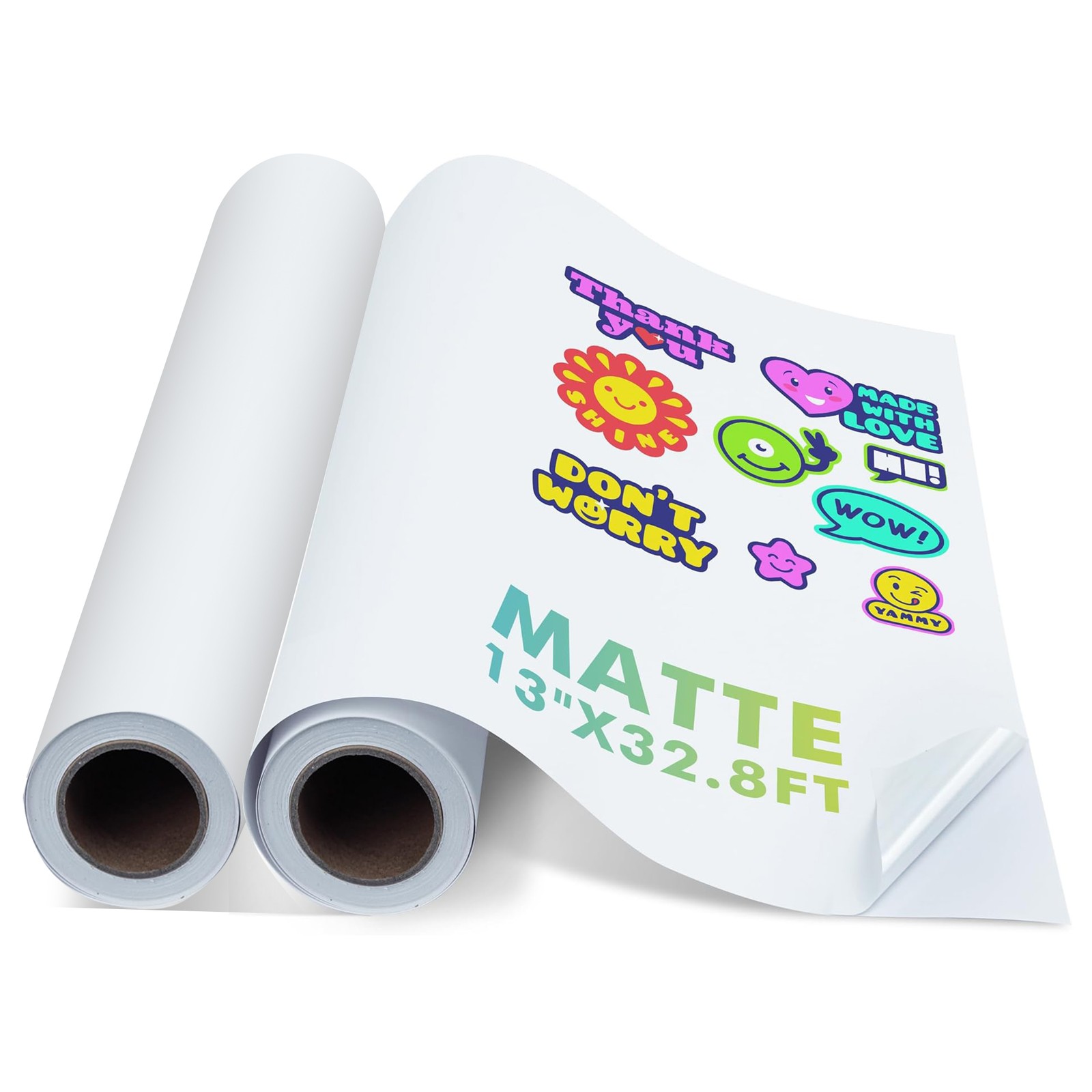 Koala Printable Vinyl Sticker Paper Roll 2 Rolls 13 In x 32.8FT Inkjet Printers