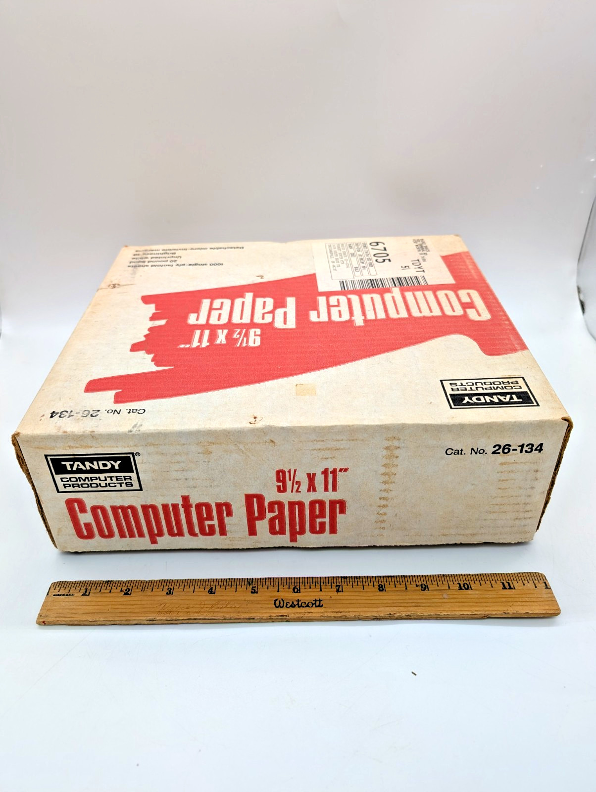 BOX ONLY – Vintage Tandy Computer Paper 9.5×11 1000 Sheets Radio Shack 26-134