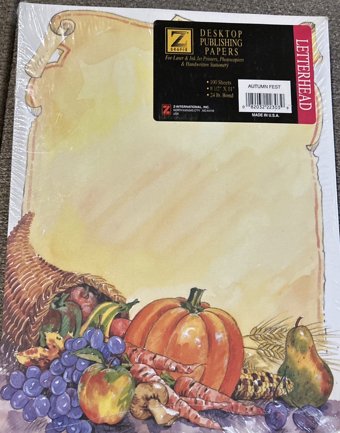 Z GRAFIX Desktop Publishing Papers, 100 Sheet, 8.5″x11″, Letterhead Autumn Fest
