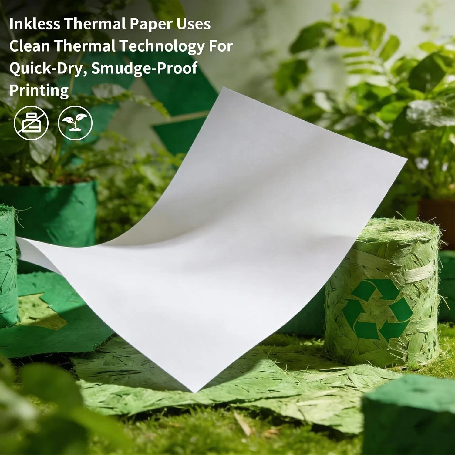 “9527 Thermal Printer Paper 8.5×11 Inch US Letter 100 Sheets Folded Continuous P