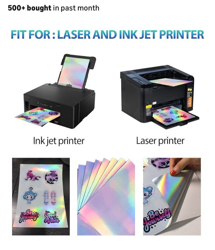 DIY Holographic Sticker Paper – Inkjet Printable, Waterproof Vinyl Letter Labels