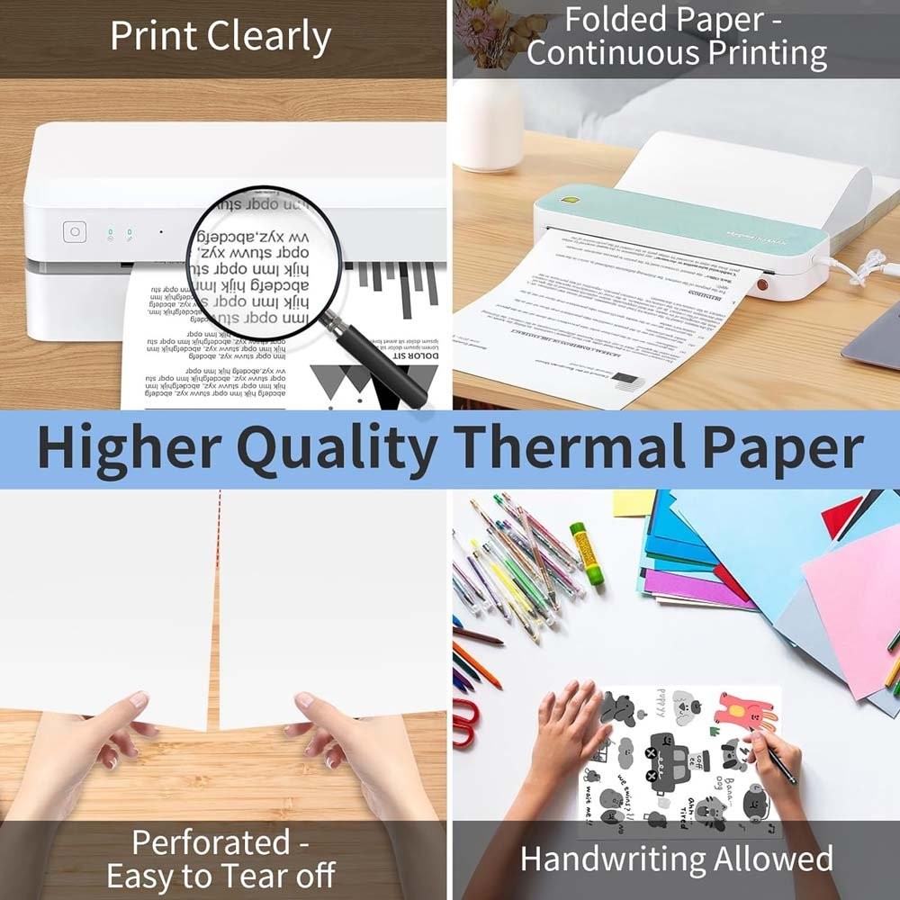 100-1000 Sheet 8.5″ x 11″ Thermal Printer Paper Quick-Dry US Letter Size Paper