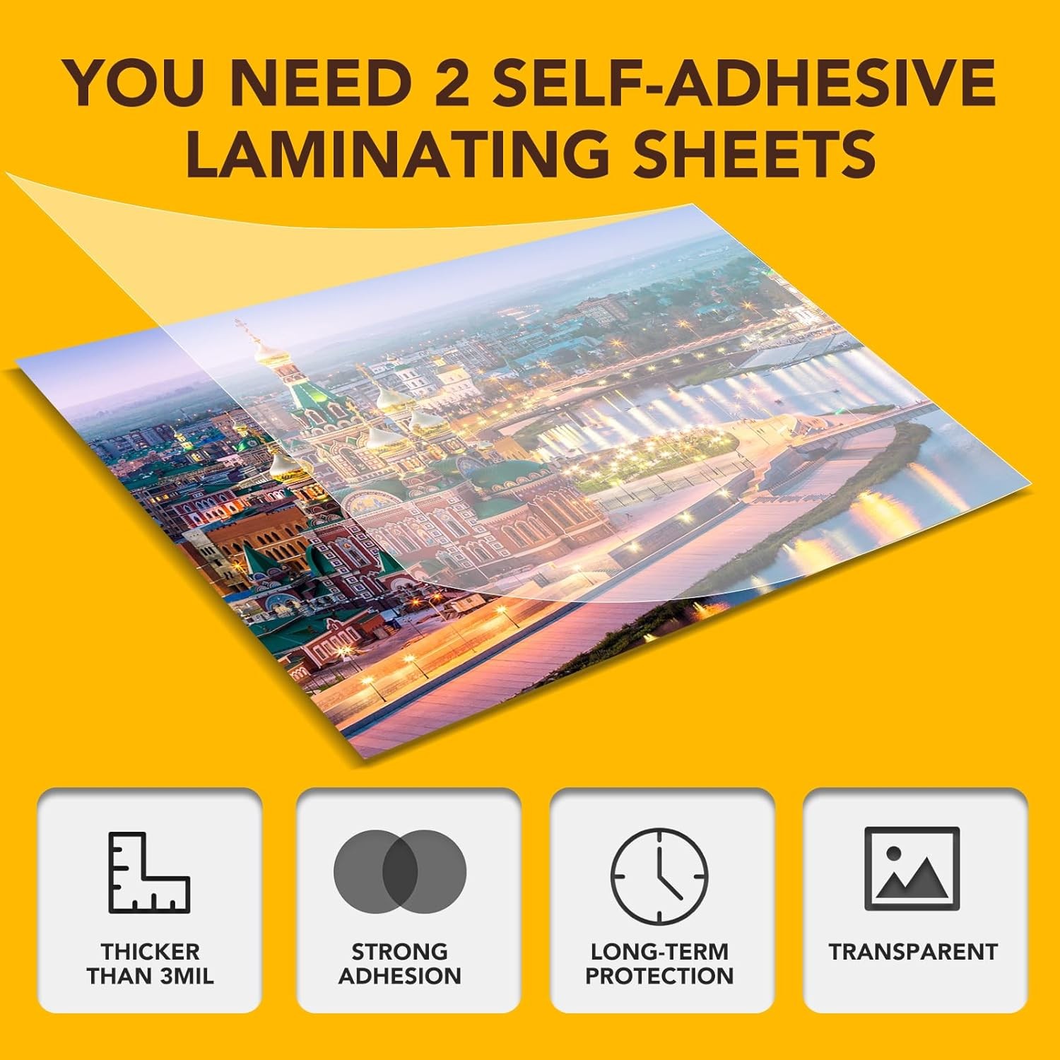 60 PCS Self-Adhesive Laminating Sheets, 9 x 12 Inches Self Adhesive Contact