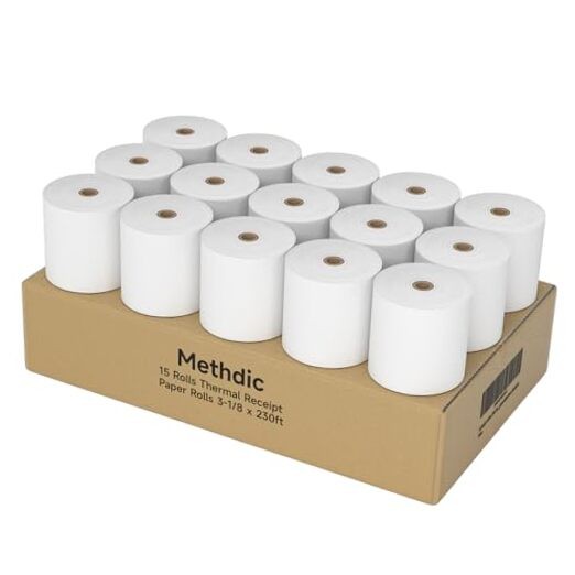 15 Rolls 3 1/8 x 230 Thermal Paper Receipt Rolls 55 GSM Premium Quality Thick