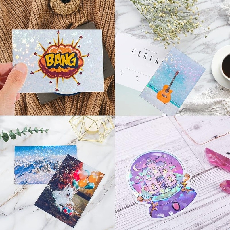 Self Adhesive Holographic Sticker Paper Vinyl Sheets Inkjet Printer 24 Pack New