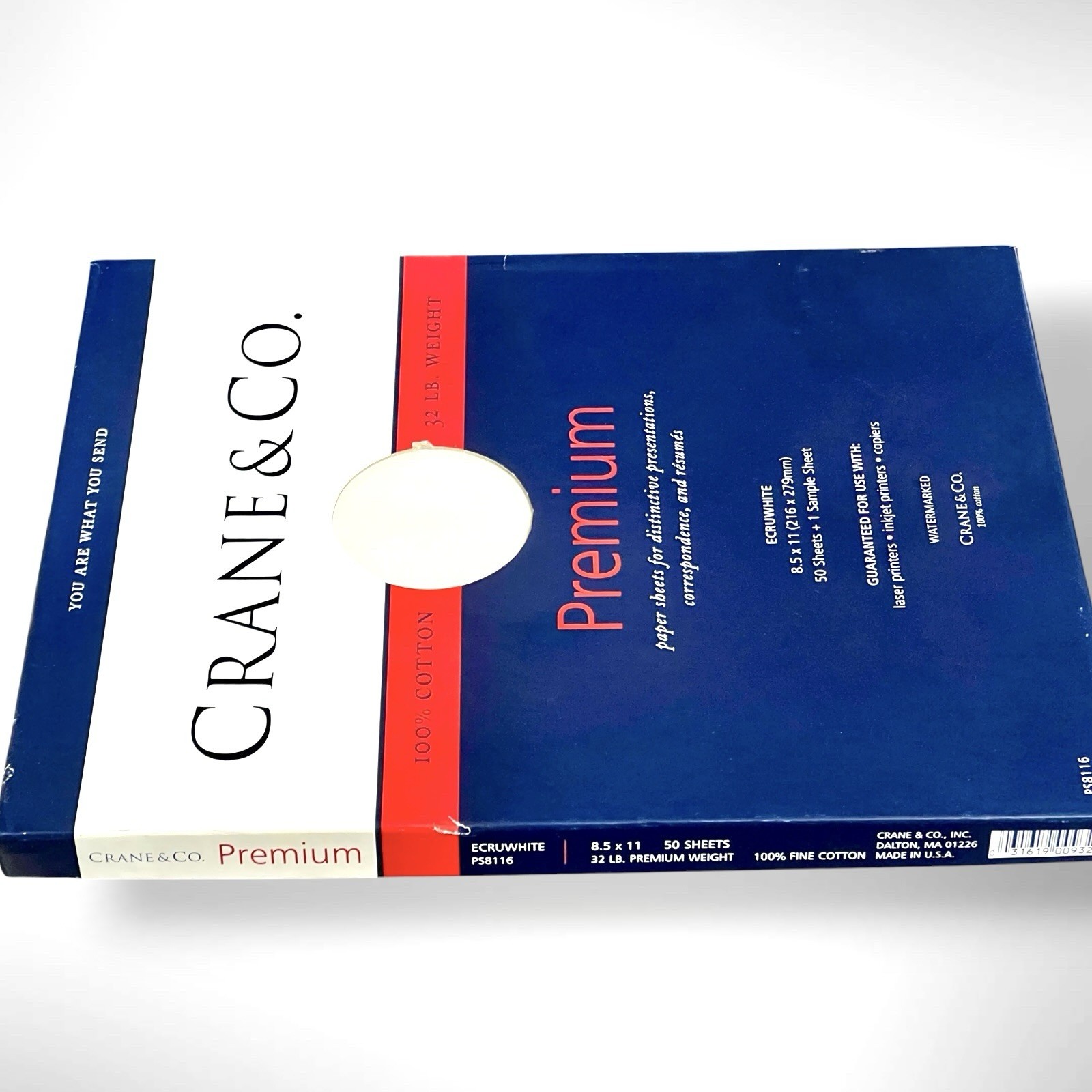 Crane & Co. Cranes Premium Weight Ecruwhite 8.5 X 11 Sheets (PS8116), 50 sheets