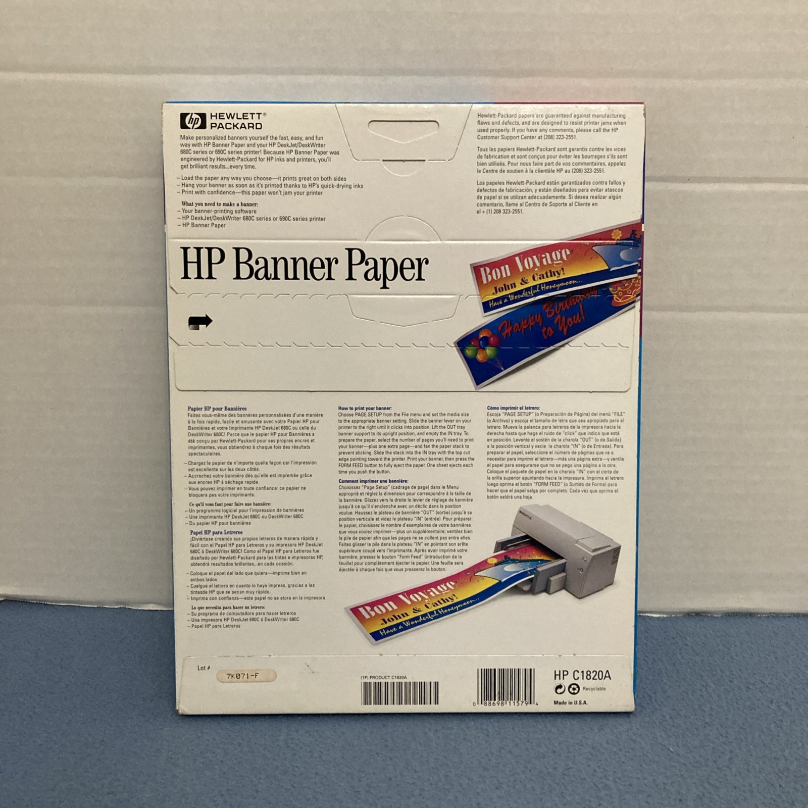 NIB HP Banner Paper for Inkjet Printers – Make Your Own Banners – 100 Sheets