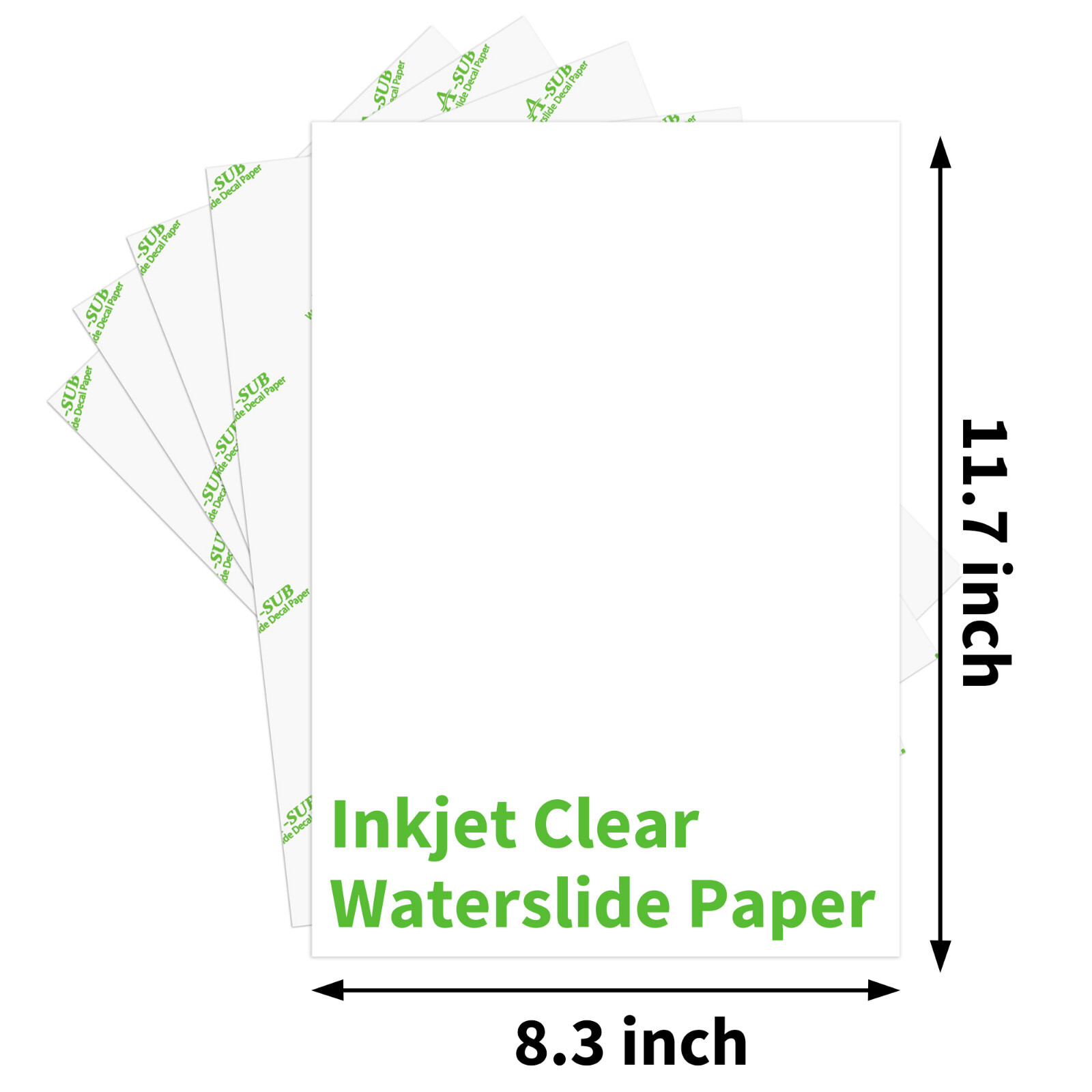 20 Sh A-SUB Inkjet CLEAR Waterslide Decal Paper A4 Water Slide Transfer Tumbler