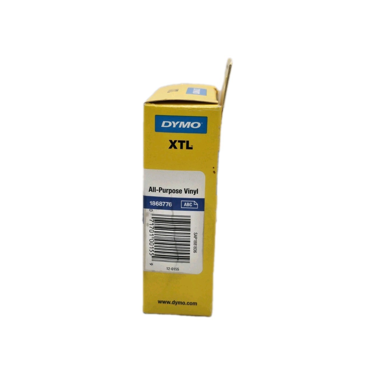 Dymo 1868776 XTL 12mm x 7m Roll All-Purpose Vinyl White on Blue 1/2″ in x 23 Ft