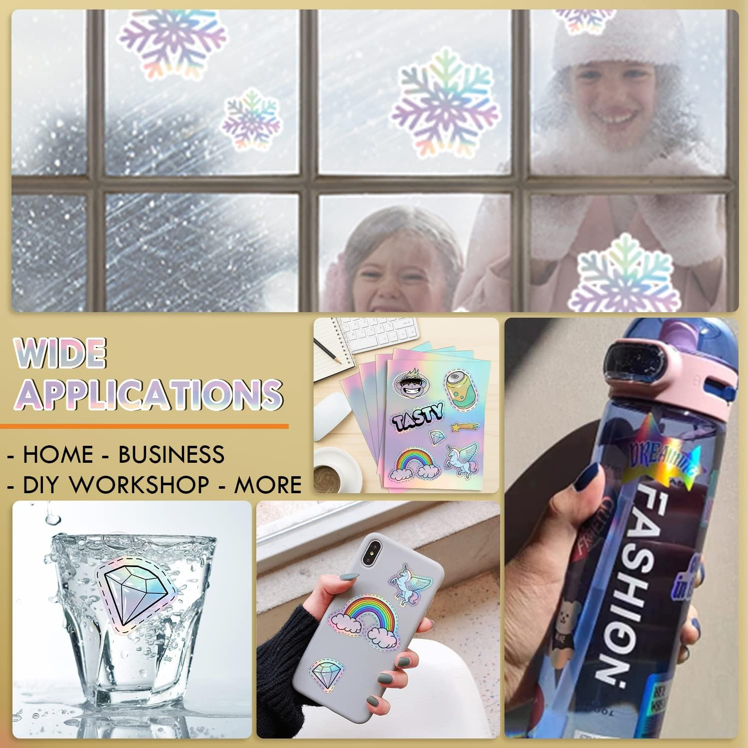 Koala Holographic Sticker Paper for Inkjet Printer – 20 Sheets 8.5X11 Inch, Rain