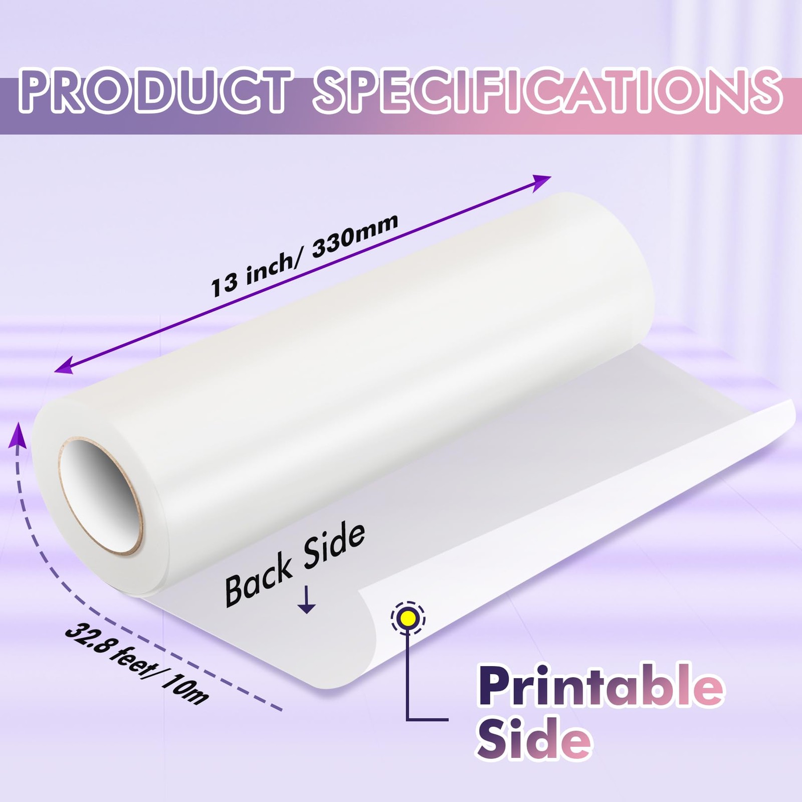 Koala Printable Vinyl Sticker Paper Roll for Inkjet Printers, 13 inch x 32.8 …