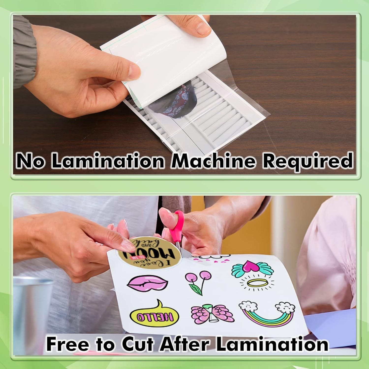 Koala Self Adhesive Laminating Sheets – 9 x 12 Inch Clear Laminate Sheets for