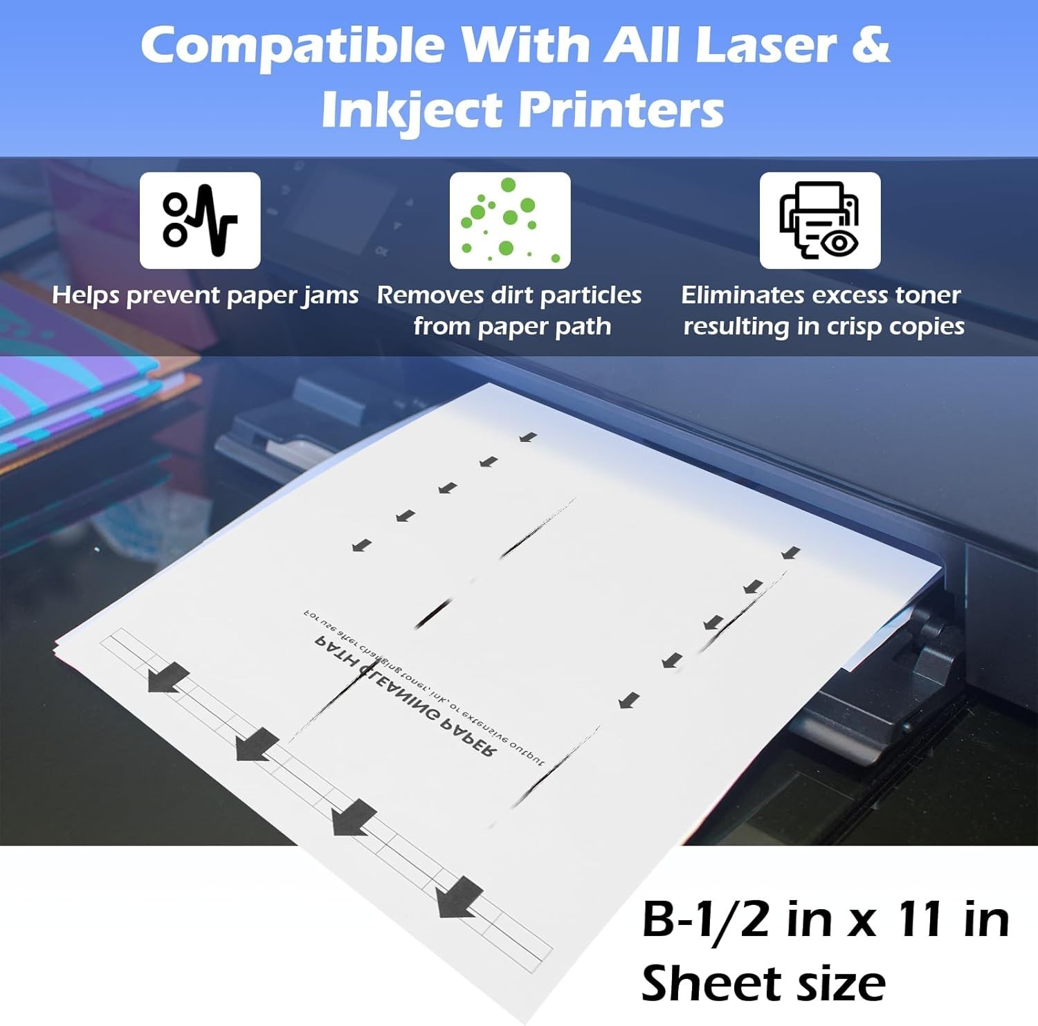 15-Pack Letter Size Printer Cleaning Sheets for Laser and Inkjet Copier Fax R…