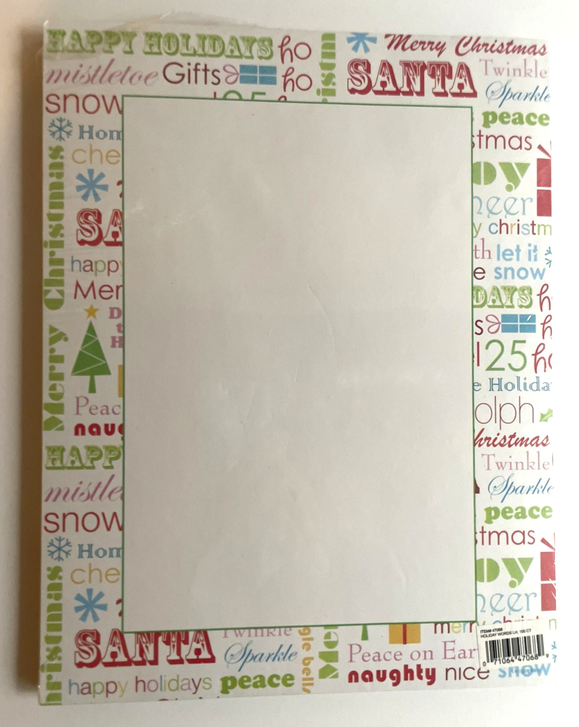 Christmas Geographics Letterhead Paper Holiday Words 100 Count 8 1/2″ x 11″