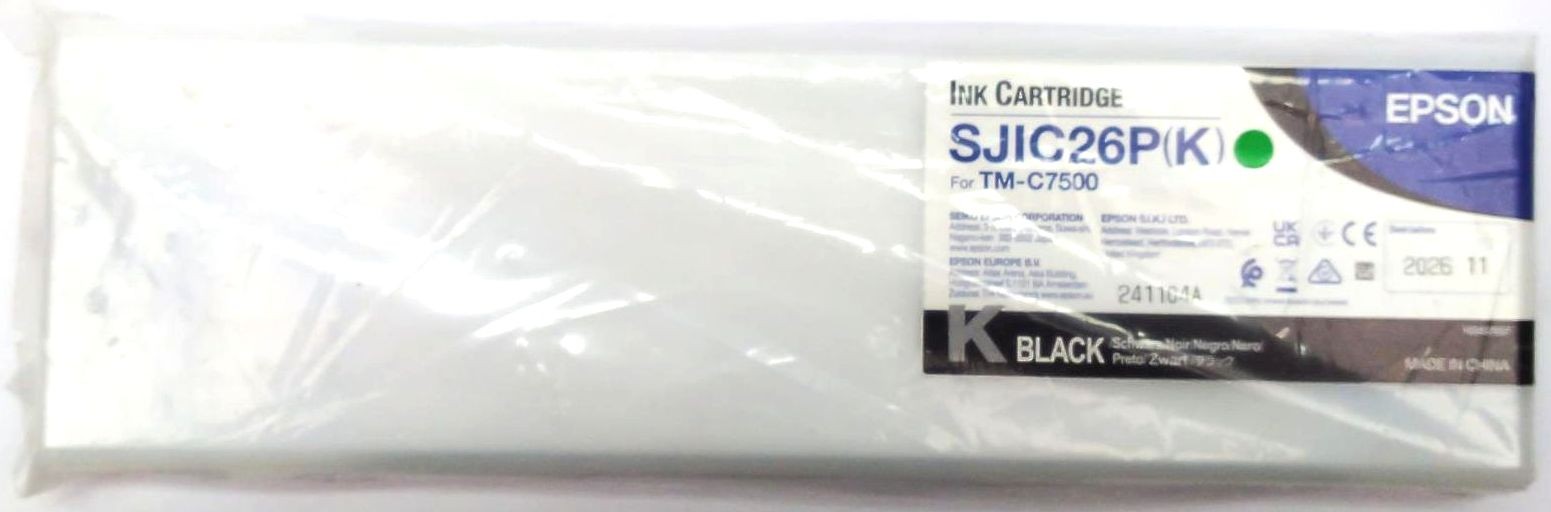 Epson ColorWorks TM-C7500 Ink Cartridge SJIC26P(K) Black Genuine OEM