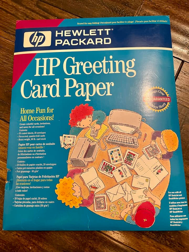 HEWLETT PACKARD HP GREETING CARD PAPER WITH ENVELOPES 20 OF EACH NEW OPEN BOX!