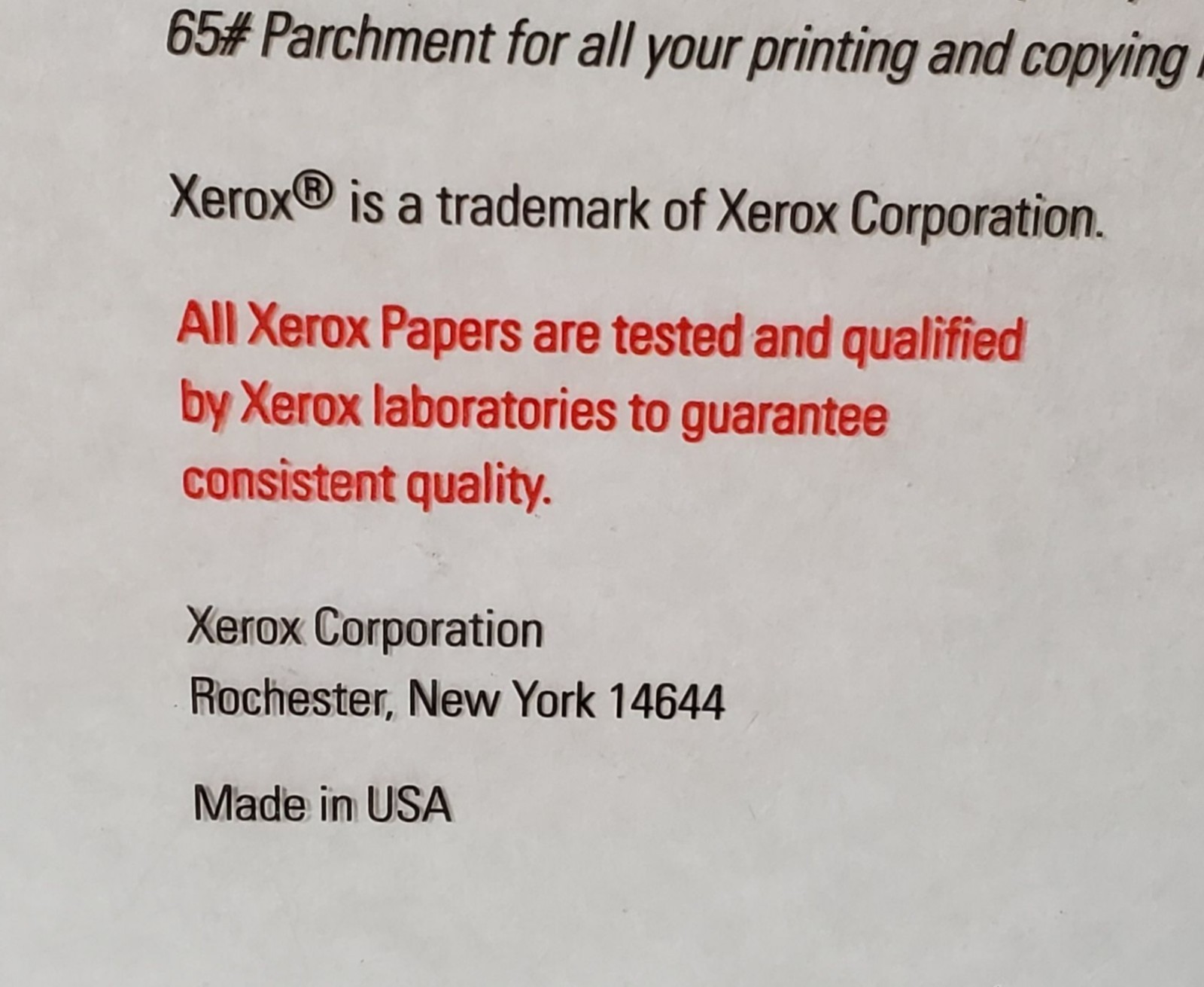 Xerox 65# Parchment Natural Copy Printer Paper 250 Sheets 8 1/2″ × 11″