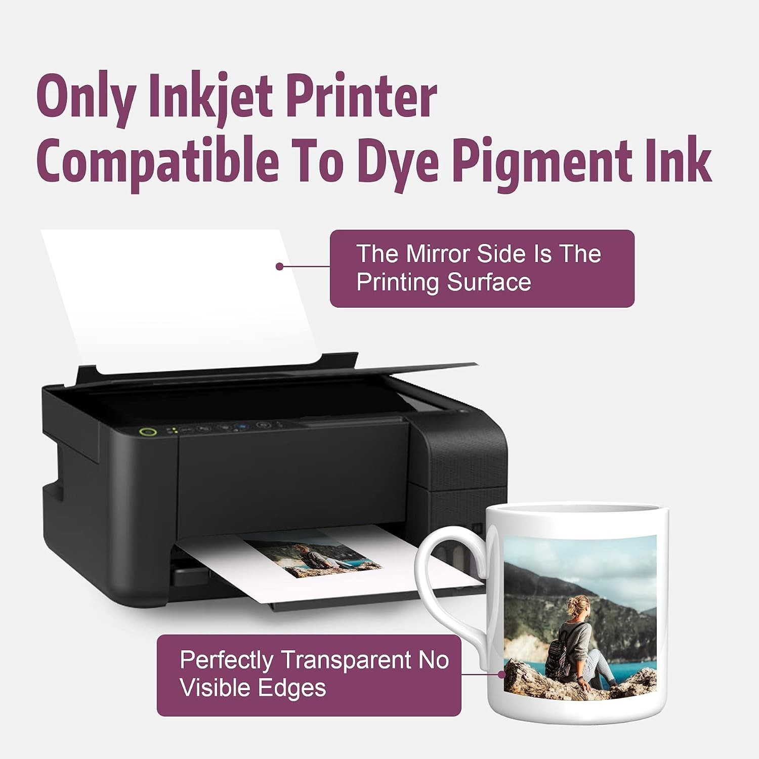 100 Sheets Waterslide Decal Paper Inkjet Clear