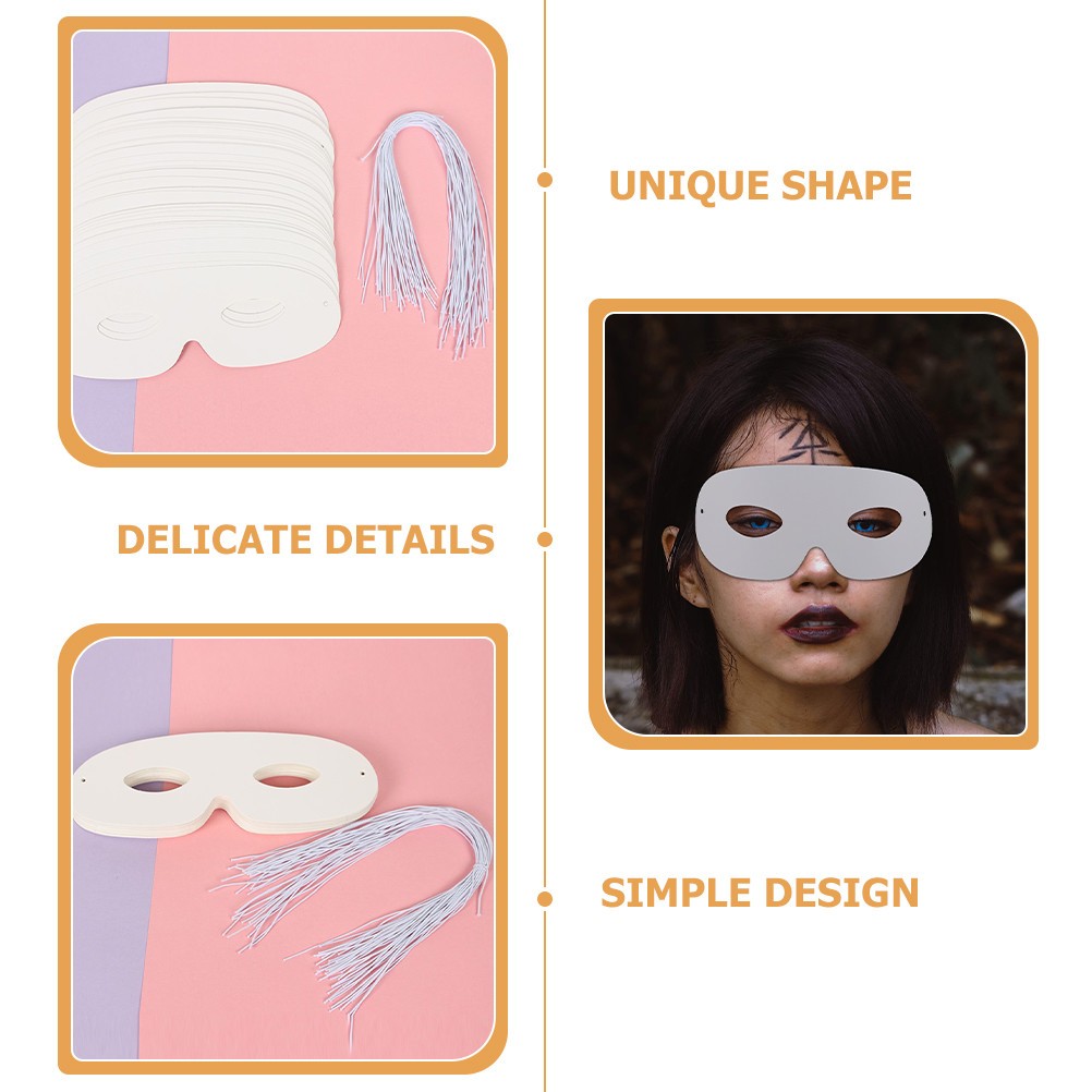 40 Pcs Blank Mask For Cosplay Party Craft Masks White Masquerade