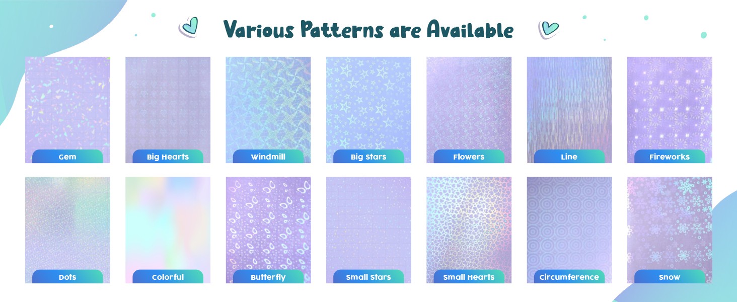 SANZIX 36 Sheets Holographic Sticker Paper – Transparent Self Adhesive Vinyl