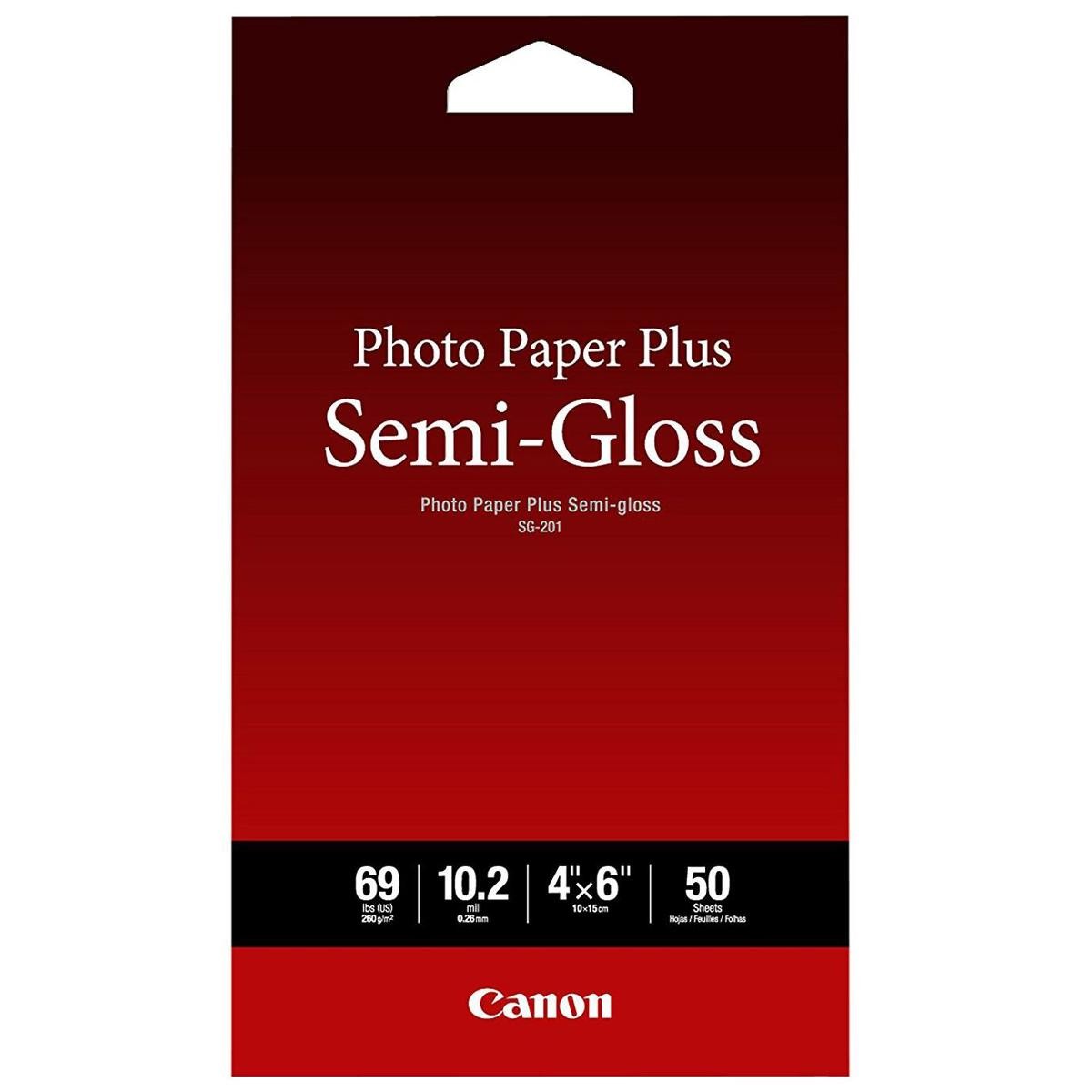 Canon Photo Paper Plus Semi-Gloss SG-201 Inkjet Paper, 4×6″, 50 Sheets