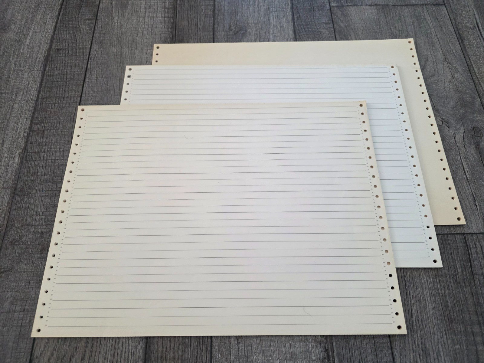 VTG Lined Dot Matrix Tractor Feed Paper LOT 14-7/8 x 11 Inches 59 total sheets
