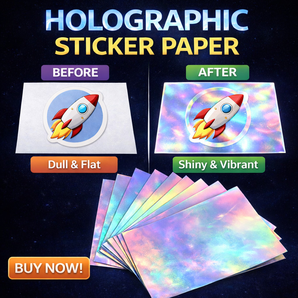DIY Holographic Sticker Paper – Inkjet Printable, Waterproof Vinyl Letter Labels