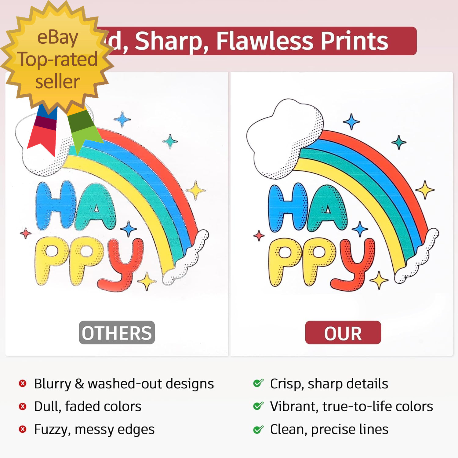 200 Sheets Glossy Printable Vinyl Sticker Paper 8.5″X11″ | Vibrant Color