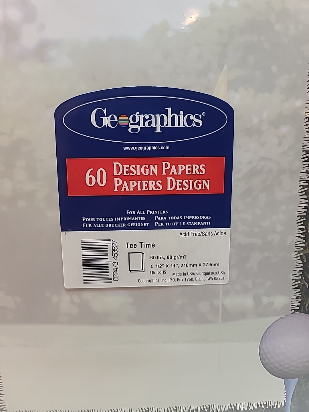 Geographics 60 Design Papers 8 1/2 X 11 inch Acid Free Sealed – Golf Tee Time