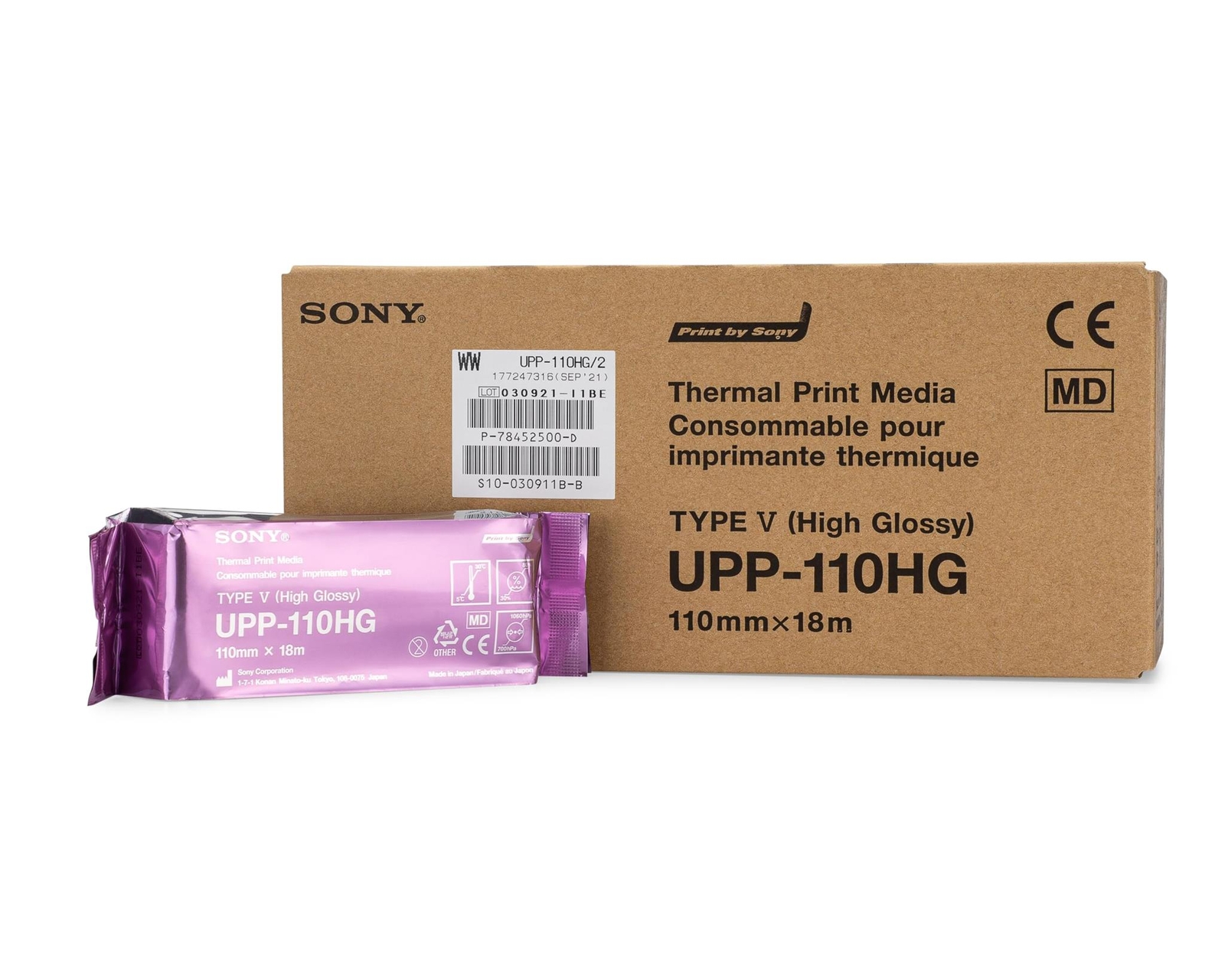 Sony UPP-110HG Thermal Print Media Video Imaging Paper 1box (10 Rolls) New