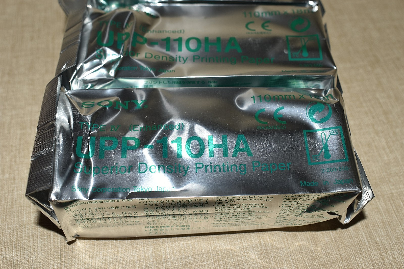 NEW Lot of 4 SONY UPP-110HA Thermal Print Media 110mm X 18m