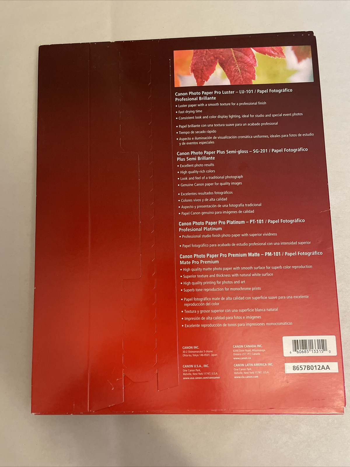 Canon Pro Paper Luster Sampler Pack 8.5 x 11″ – Total 20 Sheets #8657B012