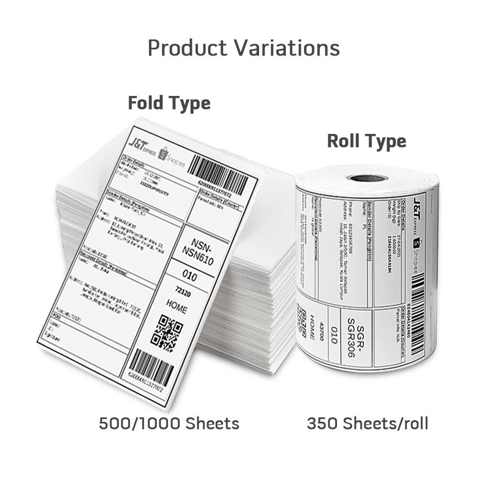 Phomemo High-Quality 4×6 Direct Thermal Shipping Labels – Sticker Paper