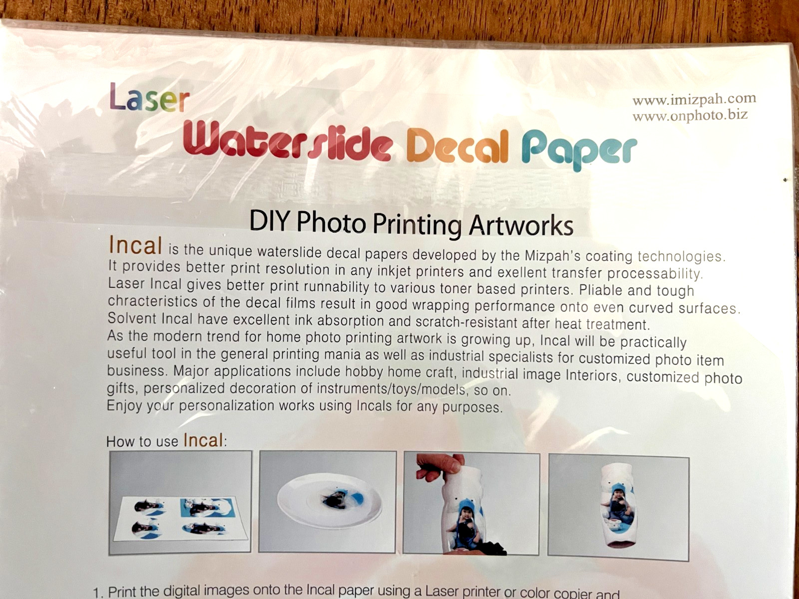 Waterslide Decal Paper LASER WHITE 20 sheets INCAL