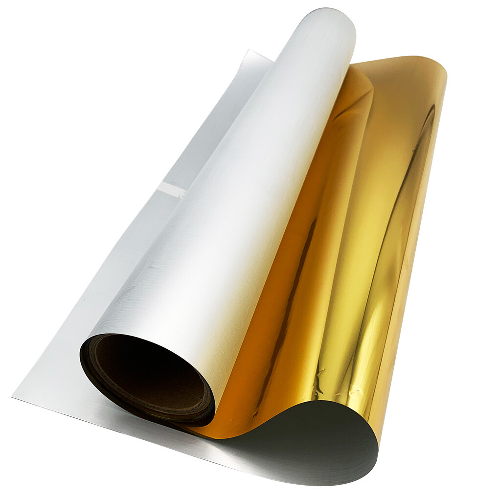 CALCA 24in x 65.6ft DTF Gold / Silver Foil Film Roll,Cold Peel