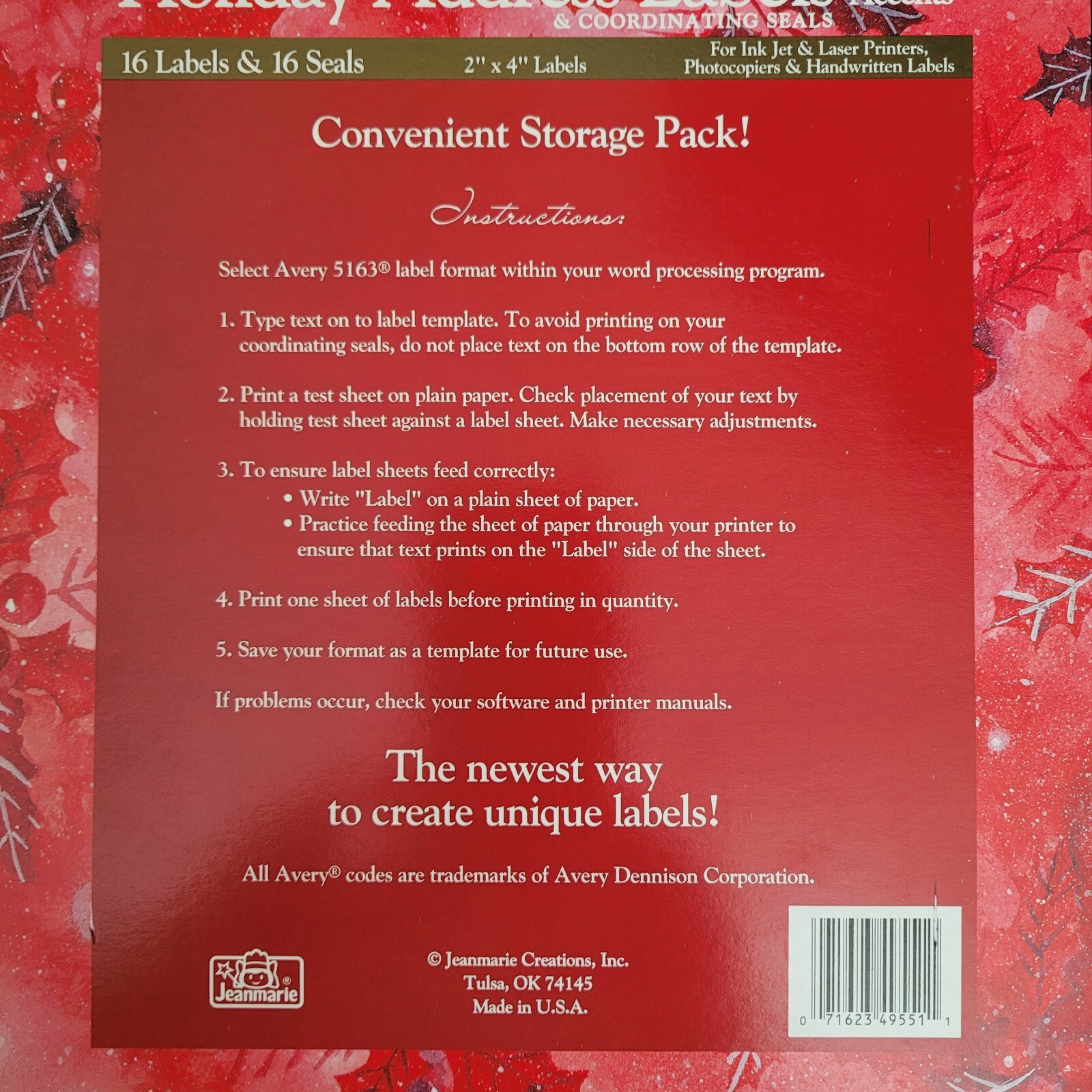 Stationary Address Labels Seals Scrapbook JeanMarie Gold Foil Christmas Letter