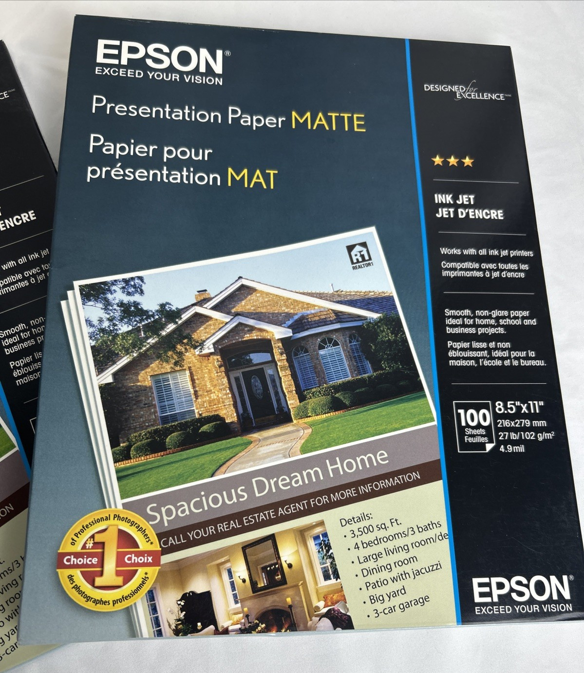 2 Packages Epson Premium Presentation Paper Matte 8.5 X 11″ 100 Sheets ea Sealed