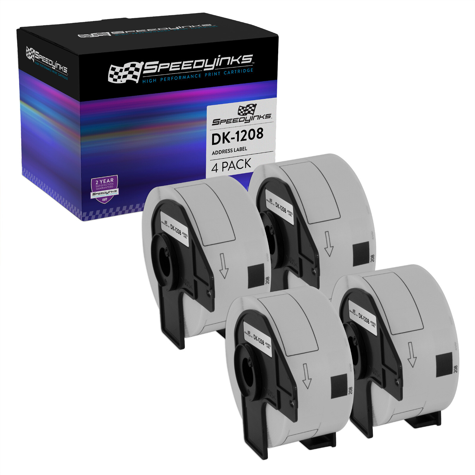 4PK Compatible DK-1208 Address Labels – 1.4 in x 3.5 in (38 mm x 90.3 mm)
